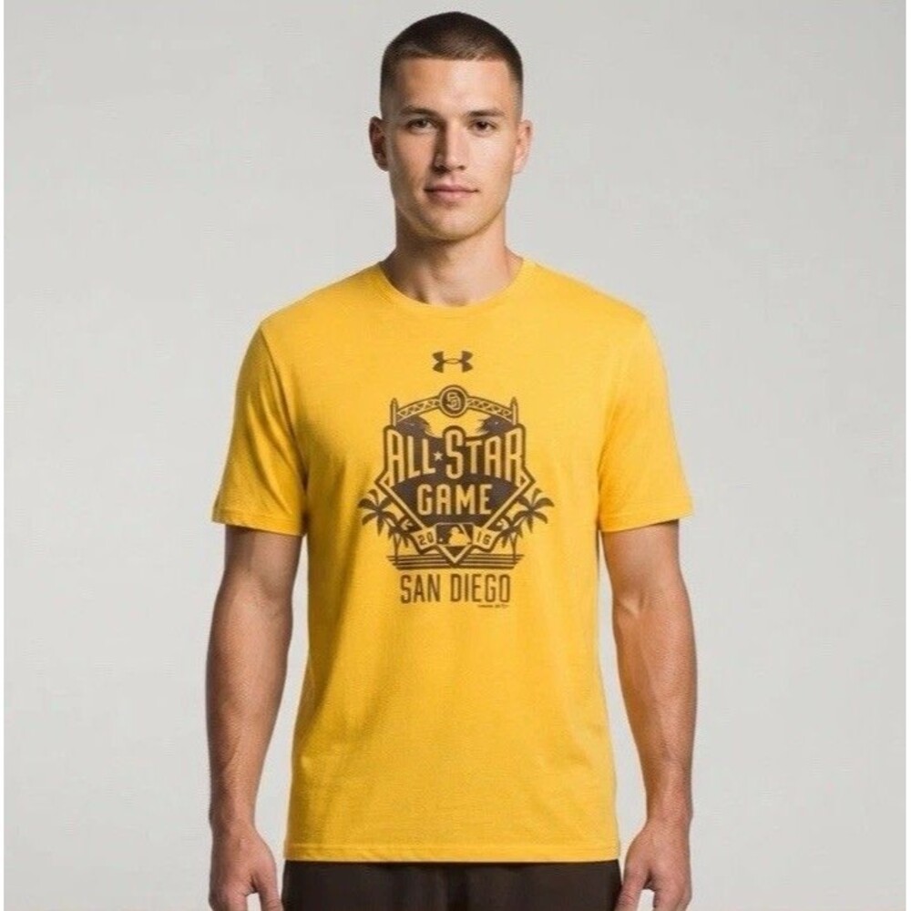 NWT Under Armour MLB All Star Game San Diego Crew Neck Shirt Yellow Size XL NEW